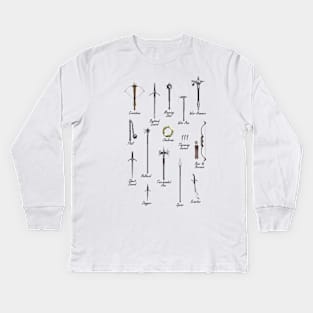 Medieval Weapons Kids Long Sleeve T-Shirt